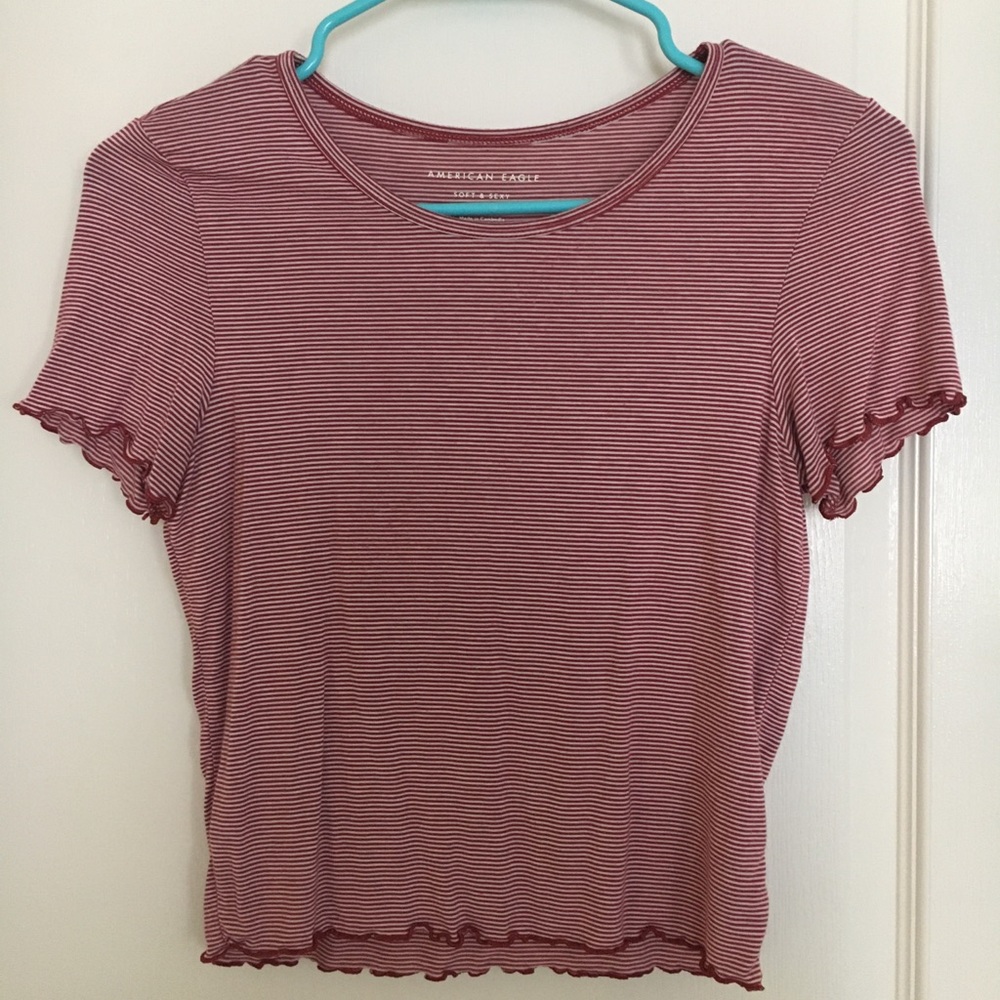 american eagle striped baby tee